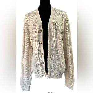 Lahmar vintage Women's Cream Cable Knit Sweater Size Small